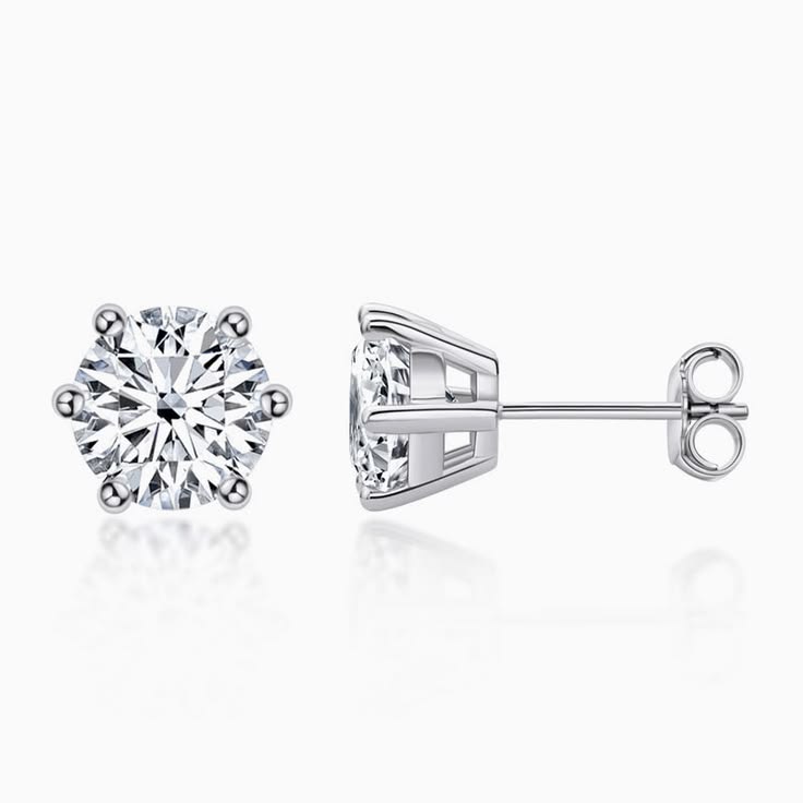 Aretes plata 925 con diamante moissanita